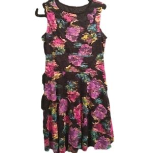 Tiana B floral print sleeveless lace dress
